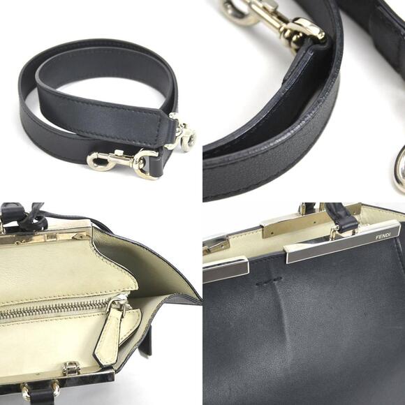 FENDI Black Leather Shoulder Bag